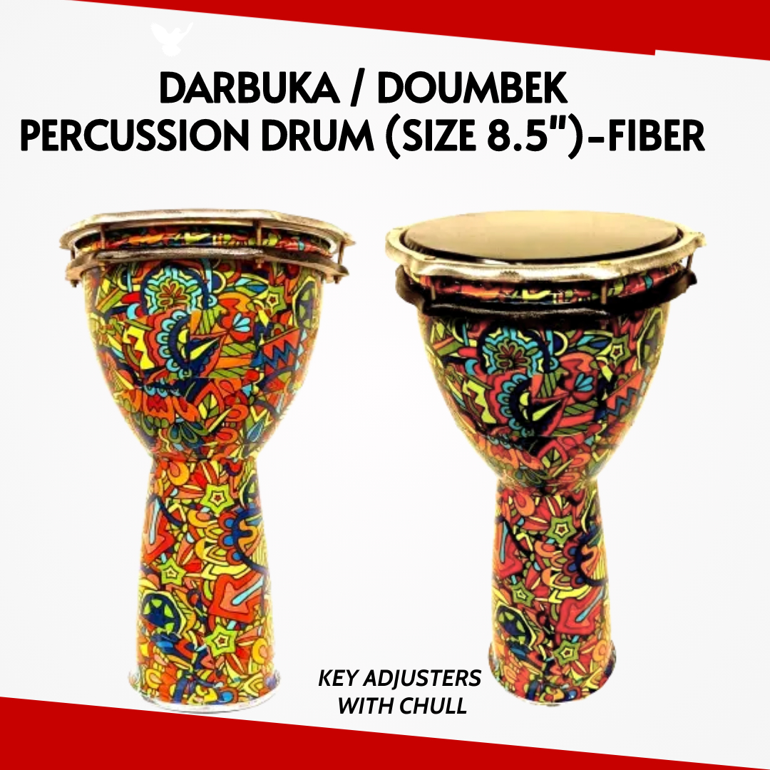 DARBUKA / DOUMBEK PERCUSSION DRUM (SIZE 10'') - FIBER KEY ADJUSTERS WITH CHULL
